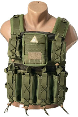 Haki Hücum Yeleği Cordura Yırtılmaz Kumaş