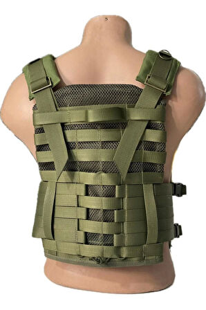 Haki Hücum Yeleği Cordura Yırtılmaz Kumaş