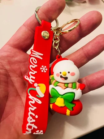 Noel Baba 3D Silikon Figürlü Anahtarlık Yılbaşı Temalı Çanta & Araba Süsü (Karışık Model)