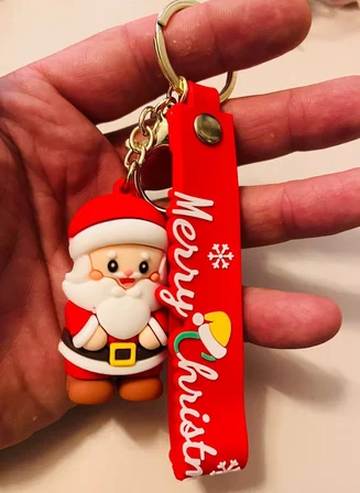 Noel Baba 3D Silikon Figürlü Anahtarlık Yılbaşı Temalı Çanta & Araba Süsü (Karışık Model)