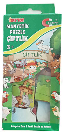 53 Parça Manyetik Çiftlik Puzzle Diytoy