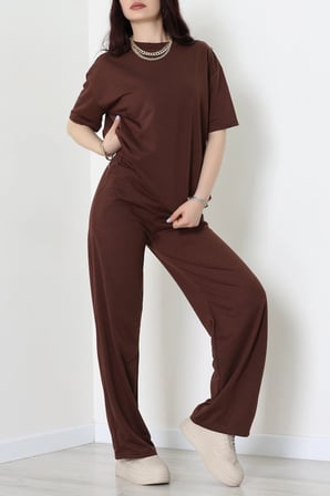 Modi Green Oversize İki İplik Wortex Takım Kahve - 80303.1878.