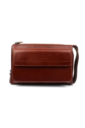 Kadın Hakiki Deri Bordo El Çantası Clutch Portföy Çanta