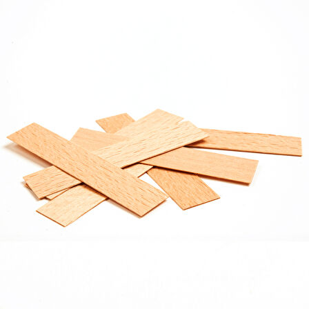 Ahşap Mum Fitili ve Yapışkanlı Fitil Sehpası 20 Adet ( 15mm x 75mm x 0,5mm )
