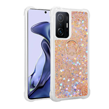 Gpack Xiaomi Mi 11T 5G Kılıf Milce Sulu Yüzüklü Silikon Arka Kapak