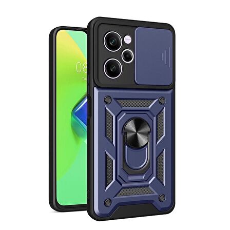 Gpack Xiaomi Redmi Note 12 Pro 5G Kılıf Sert Silikon Tank Aramid Sürgülü Vega Yüzüklü