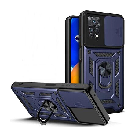Gpack Xiaomi Redmi Note 12 Pro 4G Kılıf Tank Aramid Sürgülü Vega YüzüklüNano