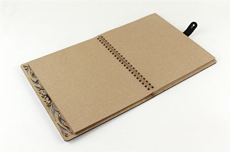 Kişiye Özel Ahşap Desenli Akordiyon Defter