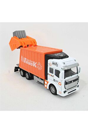 Çöp Kamyonu Metal Arka Açılır Diecast Çöp Bidonu Temizlik Aracı Oyuncak Çöp Kamyonu Oyuncak Kamyon