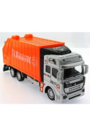 Çöp Kamyonu Metal Arka Açılır Diecast Çöp Bidonu Temizlik Aracı Oyuncak Çöp Kamyonu Oyuncak Kamyon