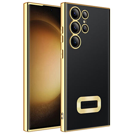 Gpack Samsung Galaxy S23 Ultra Kılıf Logo Gösteren Kamera Korumalı Silikon Renkli