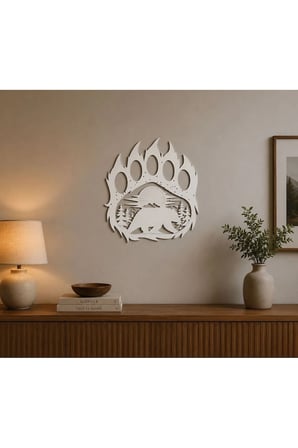 AYI PENÇESİ DOĞA DUVAR DEKORU / 5 MM MDF 50 X 50 CM