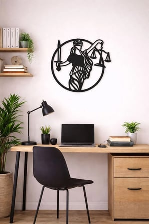 Ahşap Adalet Terazisi Tablo Dekoratif Ev / Ofis / Tablo Modern Avukat Hediye Tablosu Duvar Süsü