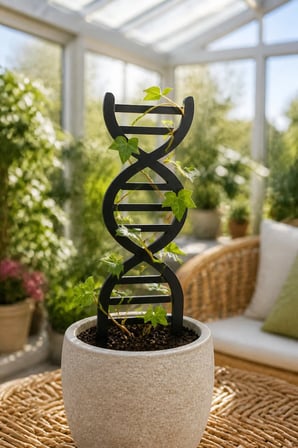 DNA Şeklinde Bitki Destek Çubuğu 5’li Set 8x15 cm Siyah 3 mm MDF Saksı Desteği