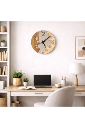 Dekoratif Ahşap 40 CM Duvar Saati