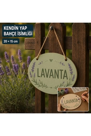Çukurova Ahşap Lazer Kendin Tasarla 6’lı Kapı ve Bahçe İsimliği Seti 20x15 cm Ham MDF