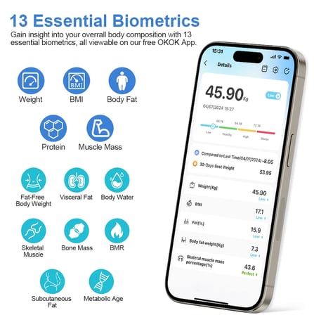 Akıllı Kablosuz Dijital Banyo Ve Vücut Yağ Ağırlık Ölçeği Vücut Kompozisyonu Analizörü Bluetoothlu Tartı (  )
