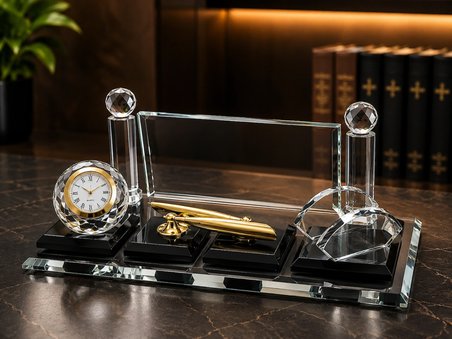 Kişiye Özel Lüks Kristal Masaüstü İsimlik Seti - Gold Kalemli ve Saatli Ofis HediyesiKişiye Özel Lüks Kristal Masaüstü İsimlik Seti - Gold Kalemli ve Saatli Ofis Hediyesi