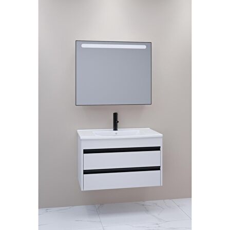 Levante 85 Cm Beyaz Lavabolu Banyo Dolabı Lvn Aynalı - Boy Dolap Hariç