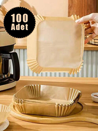 Airfryer Pişirme Kağıdı 100Adet 20x20x4,5CM (XXL ve XL airfryer uyumlu)