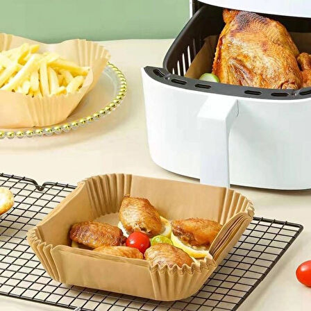 Airfryer Pişirme Kağıdı 100Adet 20x20x4,5CM (XXL ve XL airfryer uyumlu)