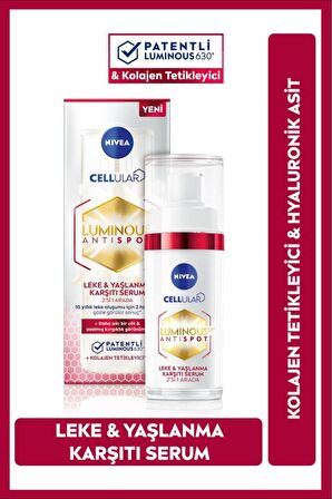 Nivea Luminous630 Leke Ve Yaşlanma Karşıtı Serum 30ml, Kolajen Tetikleyici, Hyaluronik Asit, Sıkılaştırıcı