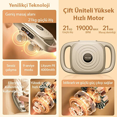 Coofbe Şarjlı 15W 6 Başlıklı Tüm Vucut İçin Dijital Göstergeli Titreşimli Masaj Aleti 9 Seviyeli