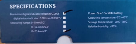 Ufly Dijital Komparatör saati 0.01mm Hassasiyetli 25.4mm