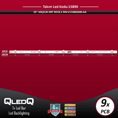 TAKIM LED-90 (9XPCB) 55 ARÇELİK DRT REV0.1 94V-0 ZVB65600-AA
