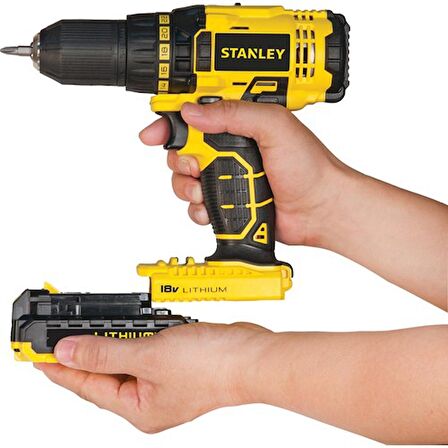 Stanley SCD201D2K-TR Şarjlı Darbesiz Matkap, Sarı/Siyah