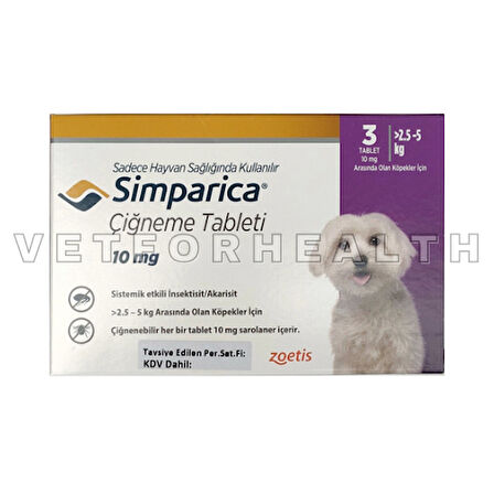 Zoetis Simparica 2.5-5 Kg Köpekler için 1 Kutu SKT:03.26