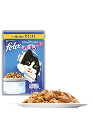 Tavuklu Junior Yavru Kedi Islak Maması 85gr X 26 Adet Kedi Yaş Mama Kedi Pouch Konserve