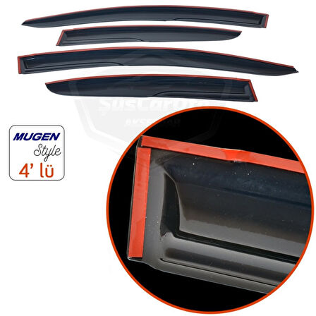 Seat Leon Mk3 Mk3.5 2012-2020 Uyumlu Mugen Cam Rüzgarlığı Seti Piano Black 4'lü İthal Parlak Siyah