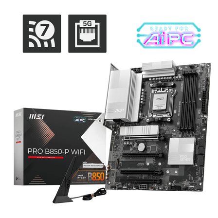 MSI PRO B850-P WIFI AM5 DDR5 8200MHZOC HDMI 3x M.2 USB 10Gbs 5G LAN WI-FI 7 ATX