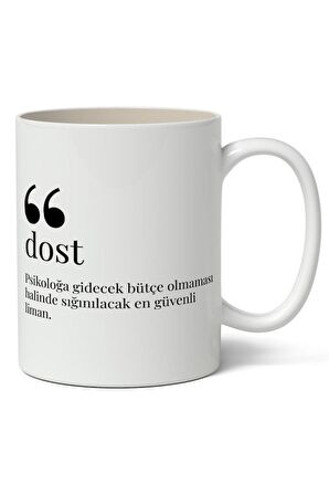 Dost Kelime Anlamı Baskılı Kupa Bardak Baskılı Kahve Kupa Bardak