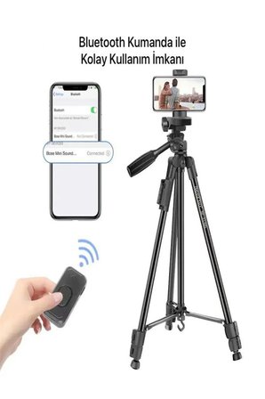 Np-3180s 129 Cm Tripod Bluetooth Kumandalı Profesyonel Telefon Kamera Tutucu Tripod