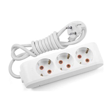 Viko Multi-Let 3 lü Kablolu Priz 2 Mt. Beyaz