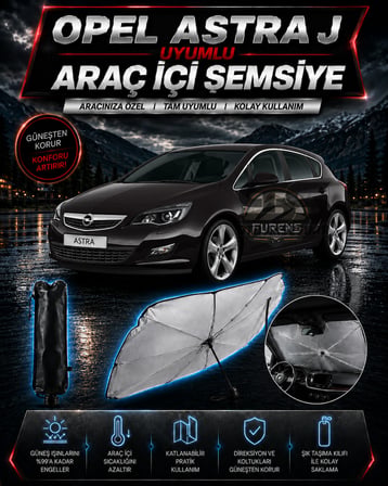 Opel Astra J Araç Ön Cam Güneşliği Katlanabilir Şemsiye Oto Güneşlik UV Korumalı Gölgelik Araba Oto Şemsiyesi