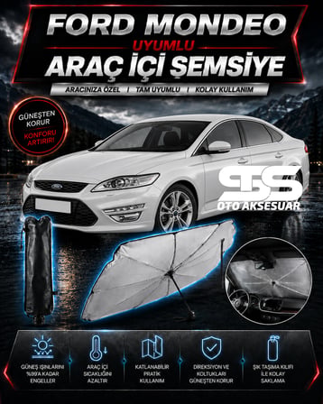 Ford Mondeo Araç Ön Cam Güneşliği Katlanabilir Şemsiye Oto Güneşlik UV Korumalı Gölgelik Araba Oto Şemsiyesi