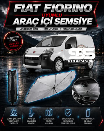 Fiat Fiorino Araç Ön Cam Güneşliği Katlanabilir Şemsiye Oto Güneşlik UV Korumalı Gölgelik Araba Oto Şemsiyesi