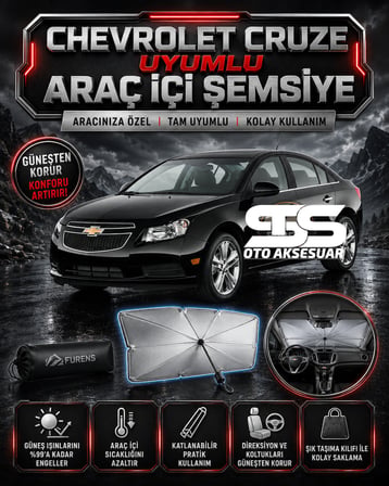 Chevrolet Araç Ön Cam Güneşliği Katlanabilir Şemsiye Oto Güneşlik UV Korumalı Gölgelik Araba Oto Şemsiyesi