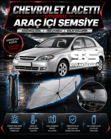 Chavrolet Lacetti Araç Ön Cam Güneşliği Katlanabilir Şemsiye Oto Güneşlik UV Korumalı Gölgelik Araba Oto Şemsiyesi