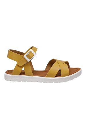 Hardal Sarı Unisex Çocuk Sandalet