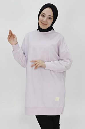 Puane Iki Iplik Kumaş Basic Tunik Sweatshirt