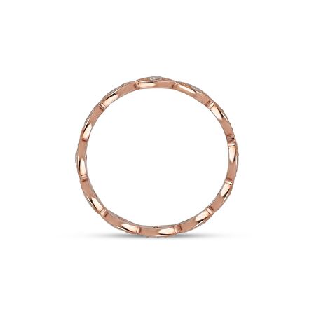 Altın Alyans Rose Renk Minimal Pırlanta 0,31 Karat Tamtur Yüzük 