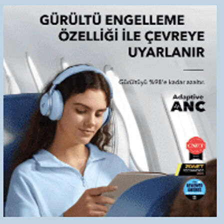 Anker SoundCore Space One ANC Mavi Kulak Üstü Bluetooth Kulaklık