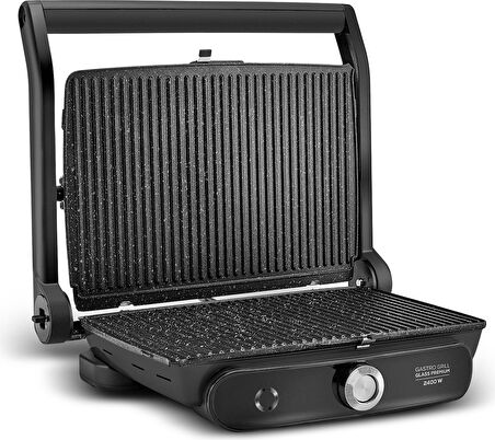 Karaca Gastro Grill Glass Premium Tost Makinesi Black Chrome 2400 W
