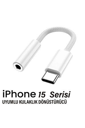 iPhone 15-15 PLUS-15 PRO- 15 PRO MAX Kulaklık Dönüştürücüsü Type-C Çevirici Aparat