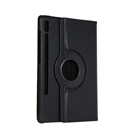 galaxy tab s7 fe Uyumlu 360° Kapaklı tablet kılıfı Siyah renk (Stand Olarak Kullanım + Uyku Modlu)