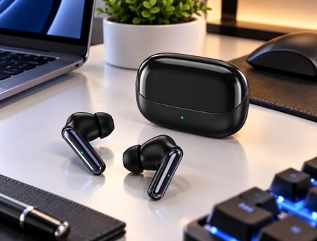 Siyah Mikrofonlu ENC Özellikli Bluetooth Kulaklık  Bluetooth Kulaklık Şarj Kutulu Androıd & İos Uyumlu (Handsfree telefon görüşmesi+Dokunmatik kontrol+Dahili mikrofon+ENC  gürültü azaltma teknolojisi)